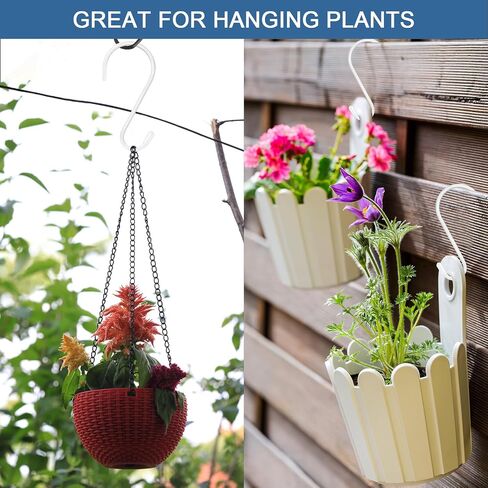 4 Pack Large S Hooks, 6 inch Vinyl Coated Heavy Duty S Hooks, Non Slip Rubber Coated Closet S Hooks for Hanging Jeans Clothes Plants Handbags Jewelry Pot Pan Cups Towels Garden Tools (Black) in Saudi Arabia