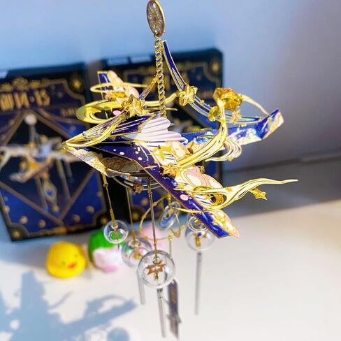 MU 3D Metal Puzzles Windbell Wind Chime D Model Kits Building for Adult and Teeners, Windchime Jigsaw Miniature DIY Sets, Birthday Gift in Kuwait