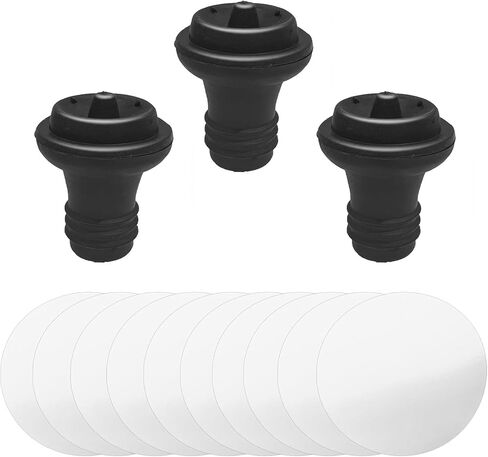 Wine Vacuum Stoppers Set of 3– Black in Saudi Arabia