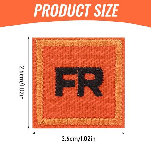 LEMBIK 10PCS FR Patches, FR Replacement Garment Embroidery Iron-on/Sew on Patches for Clothing, Jackets, Jeans, Hats, Backpacks, Socks, Orange-Black in Saudi Arabia