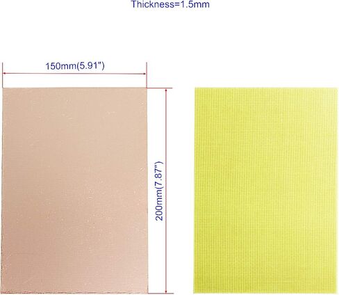 Aoje-Link Single Side Copper Clad PCB Laminate Circuit Board, FR-4 Glass Fiber, 300 x 200 x 1.5mm, 4pcs in Saudi Arabia