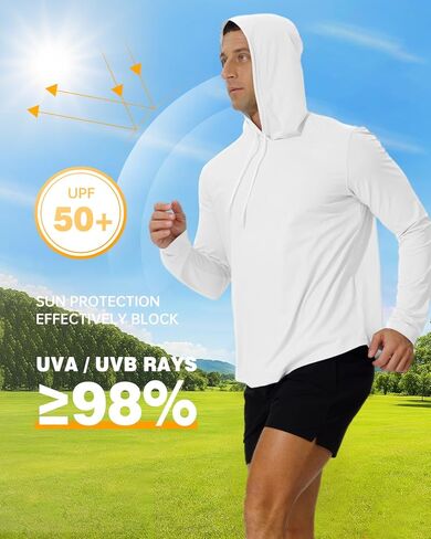 AIMPACT Men's Sun Protection Shirts UV SPF UPF 50+ Long Short Sleeve Hoodie Rash Guard Fishing Swimming Shirt Lightweight in Kuwait