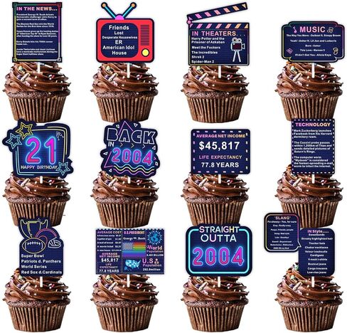 24pcs زرقاء بريق اللمعان كب كيك تختار Topper للاختيار مباشرة 1965 ديكور إمدادات الرجال الرجال سعيد 60 عيد ميلاد الديكور in Kuwait