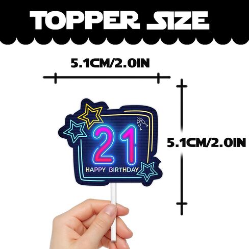 24pcs زرقاء بريق اللمعان كب كيك تختار Topper للاختيار مباشرة 1965 ديكور إمدادات الرجال الرجال سعيد 60 عيد ميلاد الديكور in Kuwait