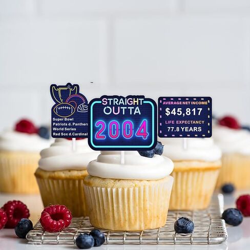 24pcs زرقاء بريق اللمعان كب كيك تختار Topper للاختيار مباشرة 1965 ديكور إمدادات الرجال الرجال سعيد 60 عيد ميلاد الديكور in Kuwait