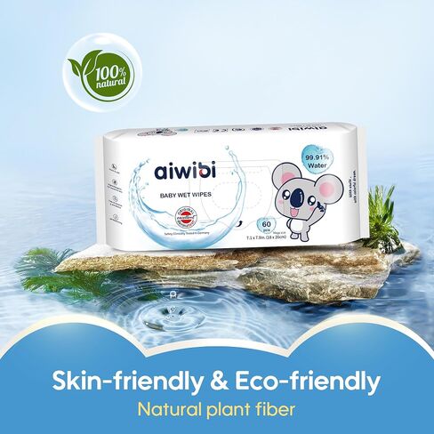 Baby Wipes Unscented, 99.91% Purified Water Based Wipes, 720 Count (12 packs x 60), Hypoallergenic for Baby Sensitive Skin, Fragrance Free, Bulk Baby Wet Wipes in Saudi Arabia