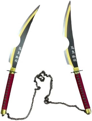 31 Inch Metal Blade Samurai Sword Cosplay Anime Demon Sword Tengen Uzui Katana Props Replica (Single or Set) (A-Single) in Saudi Arabia