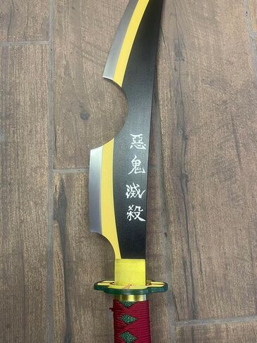 31 Inch Metal Blade Samurai Sword Cosplay Anime Demon Sword Tengen Uzui Katana Props Replica (Single or Set) (A-Single) in Saudi Arabia