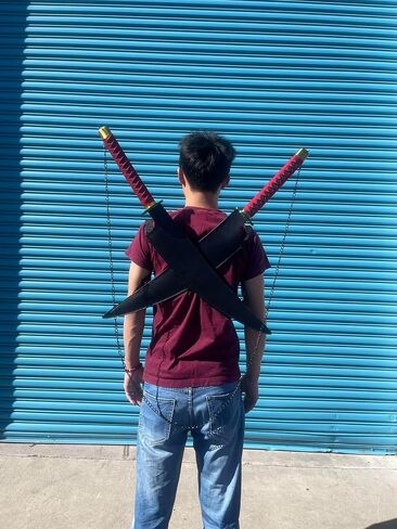 31 Inch Metal Blade Samurai Sword Cosplay Anime Demon Sword Tengen Uzui Katana Props Replica (Single or Set) (A-Single) in Saudi Arabia