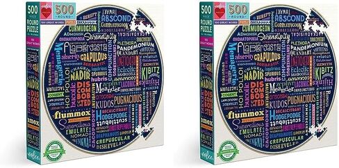 eeBoo: Piece and Love 500 100 Great Words Piece Round Circle Jigsaw Puzzle, Puzzle for Adults and Families, Glossy, Sturdy Pieces and Minimal Puzzle Dust in Saudi Arabia