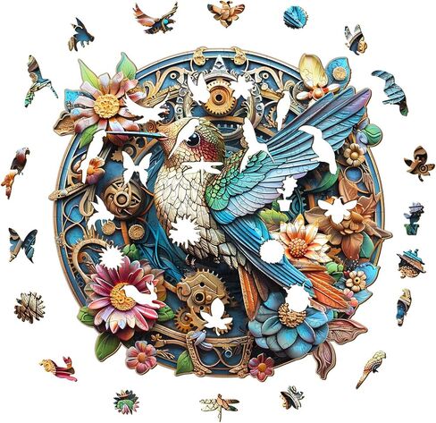 Wooden Puzzle for Adults-200PCS 3D Visual Effect Snail Unique Shape Advanced Wooden Jigsaw Puzzle for Adult, Challenge Wood Puzzle Cut Home Decoration (M-11.4 * 11.4in-200pcs) in Kuwait