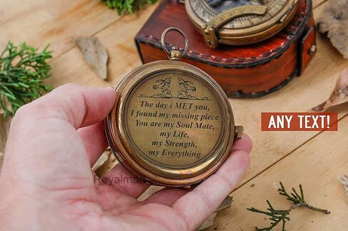 Engraved Compass, Gift for Husband,Anniversary,Wedding Gift for Him, Long Distance Boyfriend Gift, Fiance Gift I Miss You Long Distance Relationship Gift for Army Boyfriend Gift in Saudi Arabia
