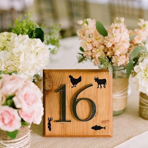 OLYCRAFT 480pcs 4 Styles Black Meal Stickers 1.5 inch Food Choice Sticker Rooster/Carrot/Fish/Cattle Wedding Meal Indicator Stickers Kitchen Stickers for Place Card Wedding Party Supplies in Saudi Arabia