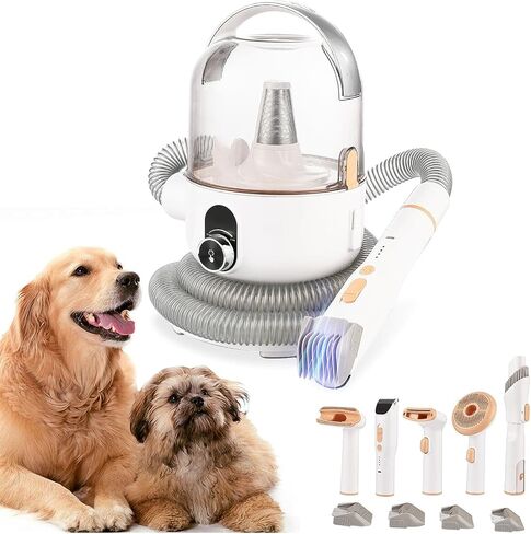 طقم أليف وألواح أليف شفط 99 ٪ من شعر الحيوانات الأليفة ، 5 IN-1 Pet Grooming Kit مع كوب غبار كبير سعة 2L ، مزيل شعر الكلاب منخفضة الضوضاء لاستئصال القطط الكلاب والحيوانات الأخرى ، in Kuwait