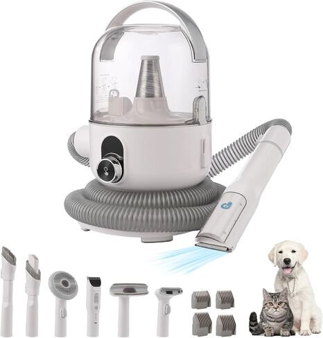 طقم أليف وألواح أليف شفط 99 ٪ من شعر الحيوانات الأليفة ، 5 IN-1 Pet Grooming Kit مع كوب غبار كبير سعة 2L ، مزيل شعر الكلاب منخفضة الضوضاء لاستئصال القطط الكلاب والحيوانات الأخرى ، in Kuwait