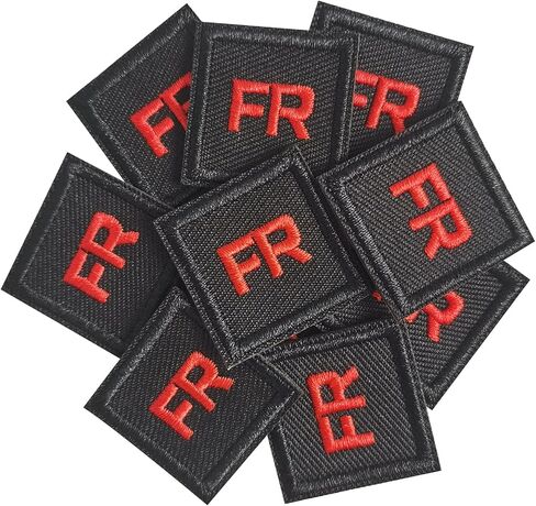 LEMBIK 10PCS FR Patches, FR Replacement Garment Embroidery Iron-on/Sew on Patches for Clothing, Jackets, Jeans, Hats, Backpacks, Socks, Orange-Black in Saudi Arabia