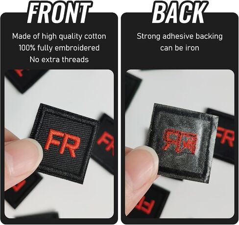 LEMBIK 10PCS FR Patches, FR Replacement Garment Embroidery Iron-on/Sew on Patches for Clothing, Jackets, Jeans, Hats, Backpacks, Socks, Orange-Black in Saudi Arabia