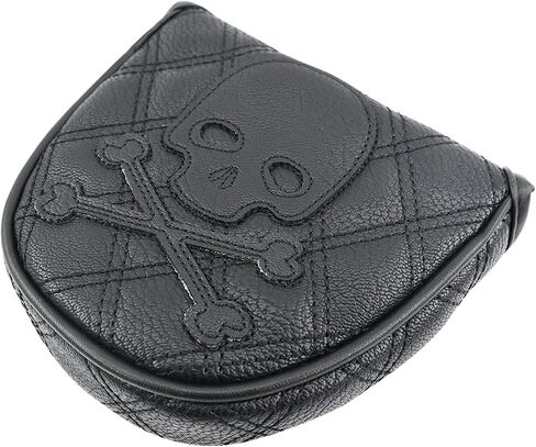 Skull and Crossbones Golf Club Skeleton Mallet Putter and Blade Putter Cover Magnetic Closure Synthetic PU Leather with Diamond Pattern Design in Saudi Arabia