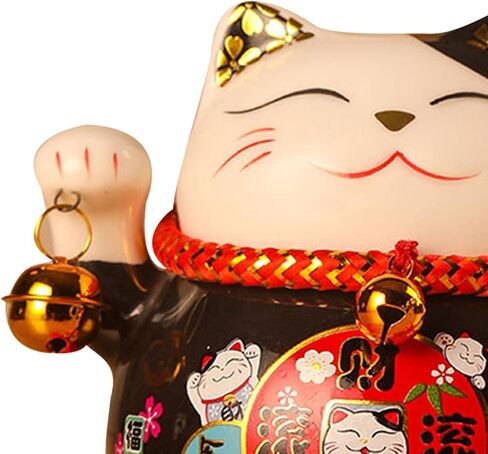 Lucky Cat Coin Bank, Lucky Cat Piggy Bank, Cute Ceramic Piggy Bank, 4.5in Exquisite Cute Bring Luck Good Wish Fortune Cat,Ceramic Fortune Cat Saving Pot Desk Decoration for Office Car(G) in Saudi Arabia