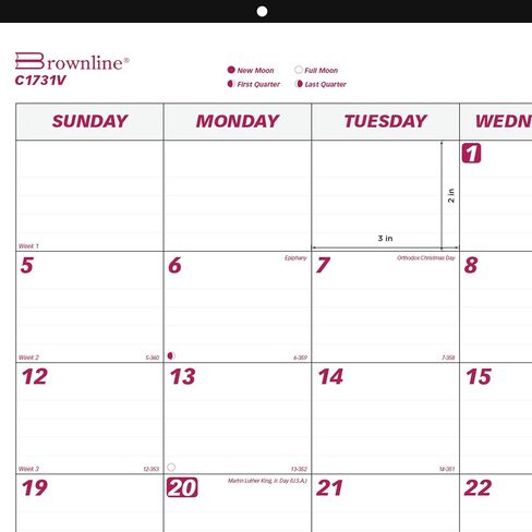 Brownline® 2025 Monthly Desk Pad Calendar with Transparent Vinyl Strip, 12 Months, January to December, 22" x 17" (C1731V-25) in Saudi Arabia