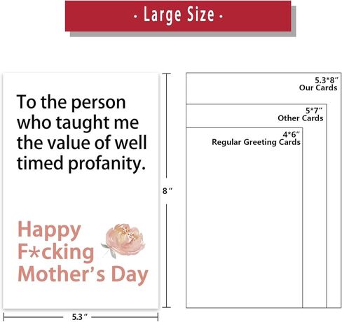 Ziwenhu بطاقة عيد الأم المضحكة لأمي ، هدايا بطاقة عيد الأم وقحة ، بطاقة فرحان من ابنة ، عيد أم جيد شكرا لك بطاقة للزوجة in Kuwait