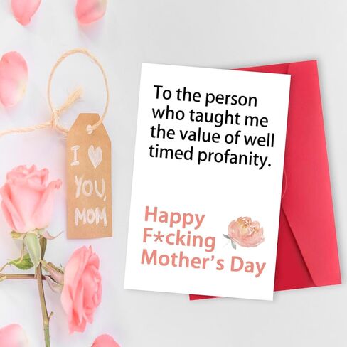 Ziwenhu بطاقة عيد الأم المضحكة لأمي ، هدايا بطاقة عيد الأم وقحة ، بطاقة فرحان من ابنة ، عيد أم جيد شكرا لك بطاقة للزوجة in Kuwait