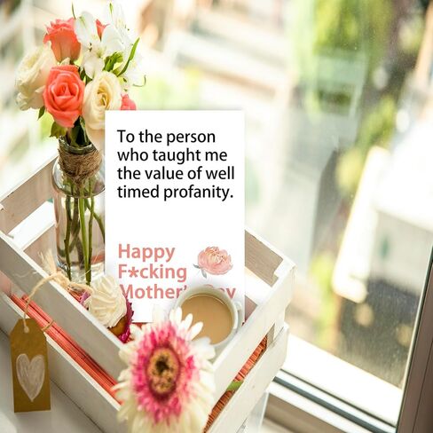 Ziwenhu بطاقة عيد الأم المضحكة لأمي ، هدايا بطاقة عيد الأم وقحة ، بطاقة فرحان من ابنة ، عيد أم جيد شكرا لك بطاقة للزوجة in Kuwait