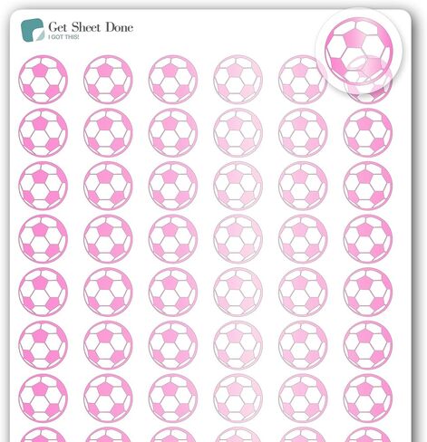 Soccer Icon Planner Sticker/54 Gold Foiled Vinyl (1/3")/Football Sports Exercise Fitness Health Game Practice/Essential Productivity Life Planner Bujo Bullet Journaling (3 Sheets, Silver Foil) in Saudi Arabia