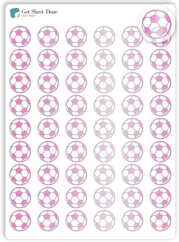 Soccer Icon Planner Sticker/54 Gold Foiled Vinyl (1/3")/Football Sports Exercise Fitness Health Game Practice/Essential Productivity Life Planner Bujo Bullet Journaling (3 Sheets, Silver Foil) in Saudi Arabia