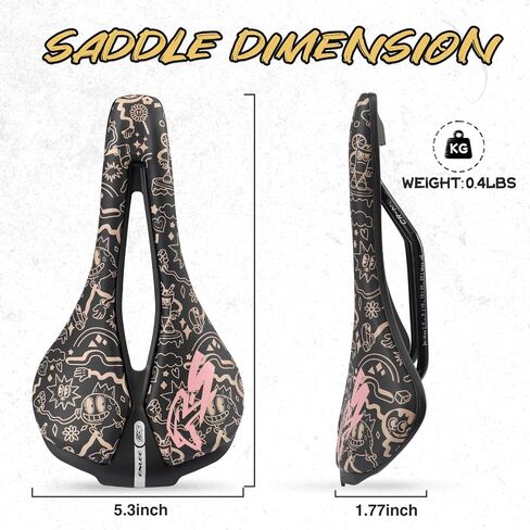 MEGHNA Bike Saddle for Road Bike Replacement Bike Seat Hollow Breathable Graffiti Pattern Street Style Comfort Seat for Raod Bike Mountain Bike Gravel Bike BMX Multi Colors in Saudi Arabia