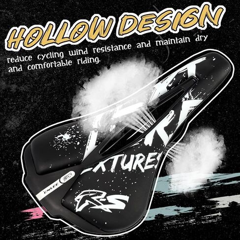 MEGHNA Bike Saddle for Road Bike Replacement Bike Seat Hollow Breathable Graffiti Pattern Street Style Comfort Seat for Raod Bike Mountain Bike Gravel Bike BMX Multi Colors in Saudi Arabia