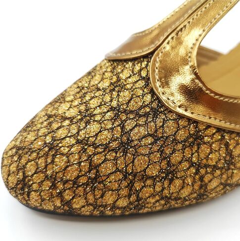 Women's Ballroom Dance Shoes Glitter T-Strap Dancing Heels Salsa Latin Wedding Party Shoes Black 2 inches Heel 6.5 US in Saudi Arabia