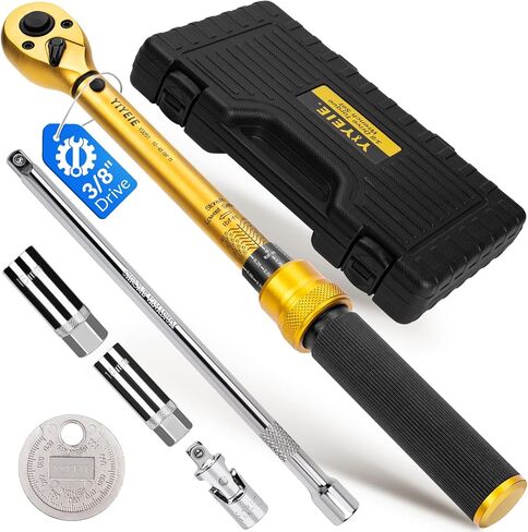 50Pcs Master Bike Torque Wrench Set, 1/4 Inch Drive, 10-220 IN.LB (1-24.9 Nm), Inch Pound Click Torque Wrench with Bit Sockets, 0.1 Nm Micro, 3/8 Adapter, Pro Bicycle Tool Kit for MTB in Kuwait