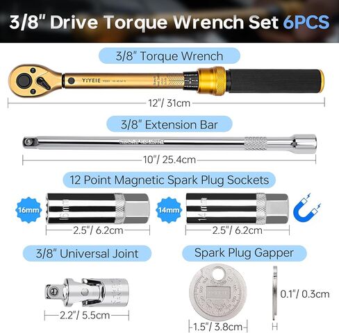 50Pcs Master Bike Torque Wrench Set, 1/4 Inch Drive, 10-220 IN.LB (1-24.9 Nm), Inch Pound Click Torque Wrench with Bit Sockets, 0.1 Nm Micro, 3/8 Adapter, Pro Bicycle Tool Kit for MTB in Kuwait