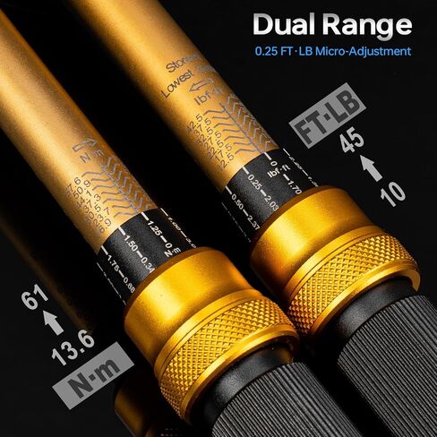 50Pcs Master Bike Torque Wrench Set, 1/4 Inch Drive, 10-220 IN.LB (1-24.9 Nm), Inch Pound Click Torque Wrench with Bit Sockets, 0.1 Nm Micro, 3/8 Adapter, Pro Bicycle Tool Kit for MTB in Kuwait