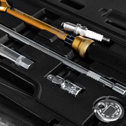 50Pcs Master Bike Torque Wrench Set, 1/4 Inch Drive, 10-220 IN.LB (1-24.9 Nm), Inch Pound Click Torque Wrench with Bit Sockets, 0.1 Nm Micro, 3/8 Adapter, Pro Bicycle Tool Kit for MTB in Kuwait