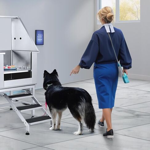 VEVOR 50 "Pet Dog Station W/الدرج ، حوض استحسان الكلاب المهنية من الفولاذ المقاوم للصدأ مع صندوق الصابون ، صنبور ، ملحق غني ، حوض استحمام للكلاب للحيوانات الأليفة الكبيرة ، والحيوانات الأليفة الصغيرة ، وحوض الغسيل للمنزل يمينًا in Kuwait