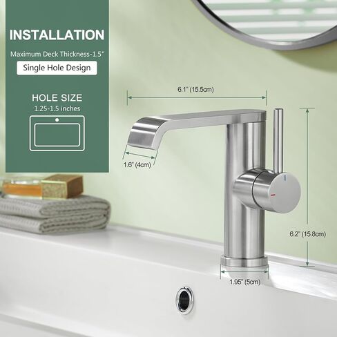 TONNY Black Bathroom Faucet, Single Hole Waterfall Bathroom Faucet, Matte Black Single Handle Bathroom Faucets for Sink 1 Hole with Pop Up Drain and Water Supply Hoses in Saudi Arabia