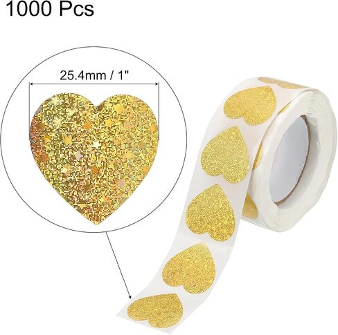 MECCANIXITY 1000 Pcs Heart Shaped Sticker 1 Inch Self-Adhesive Love Sticker Label Heart Decorations for Envelope,Valentine Day,Wedding Party, Light Blue in Saudi Arabia