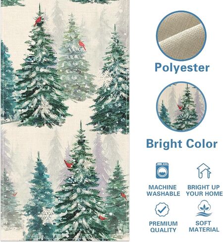 Winter Snowflake Blue Table Runner, Christmas Snow Kitchen Dining Table Decoration, Seasonal Burlap Indoor Outdoor Home Decor Party Supply 13 x 72 Inches in Kuwait