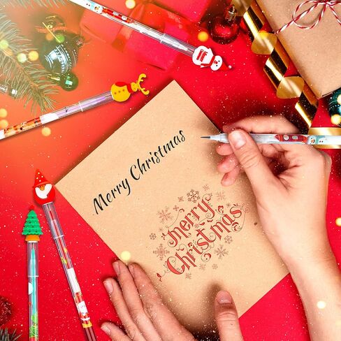 Christmas Pencils Multi-Point Stackable Push Pencils Christmas Plastic Decorated with Santa Xmas Tree Deer and Snowman for Christmas School Party Favor Supplies Children New Year Supplies (24 Pieces) in Saudi Arabia