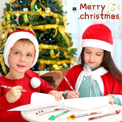 Christmas Pencils Multi-Point Stackable Push Pencils Christmas Plastic Decorated with Santa Xmas Tree Deer and Snowman for Christmas School Party Favor Supplies Children New Year Supplies (24 Pieces) in Saudi Arabia