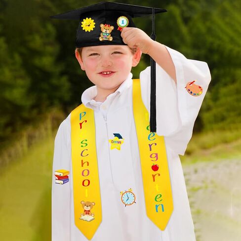 Jetec 6 Pcs 2024 Preschool Graduation Cap Stole Iron on Letter Set for Boys Girls for Pre K Graduation Cap DIY Craft in Saudi Arabia