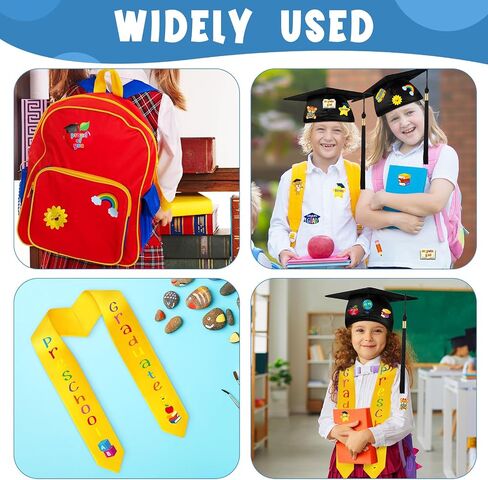 Jetec 6 Pcs 2024 Preschool Graduation Cap Stole Iron on Letter Set for Boys Girls for Pre K Graduation Cap DIY Craft in Saudi Arabia