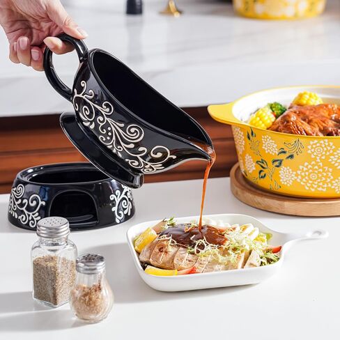 Wisenvoy Gravy Boat Porcelain Gravy Boats Gravy Sauce Boat with Stand 20 Oz Gravy Bowl in Saudi Arabia
