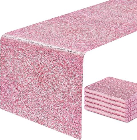 Yuboo Red Sequin Table Runners ، Valentines Glitter Table Runner 2 Pack 12'x108 '' for Mother's Day/4th of July/Girls 'Birth in Kuwait