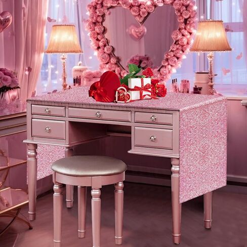 Yuboo Red Sequin Table Runners ، Valentines Glitter Table Runner 2 Pack 12'x108 '' for Mother's Day/4th of July/Girls 'Birth in Kuwait