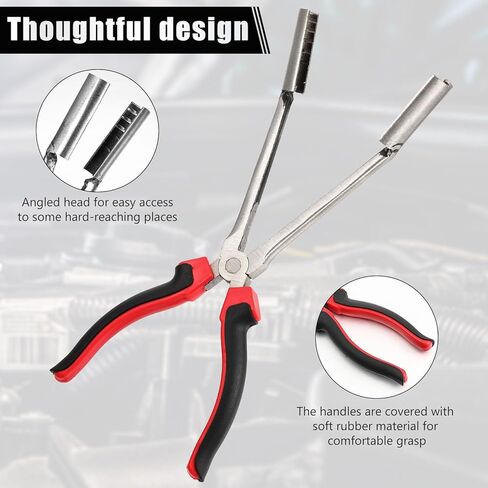 2 Pack Spark Plug Puller Tool Spark Plug Pliers Spark Plug Tool Spark Plug Wire Pliers Spark Plug Removal Pliers Tool Kit Spark Plug Boot Removal Tool Sleeve Round Spark Plug Pliers in Kuwait