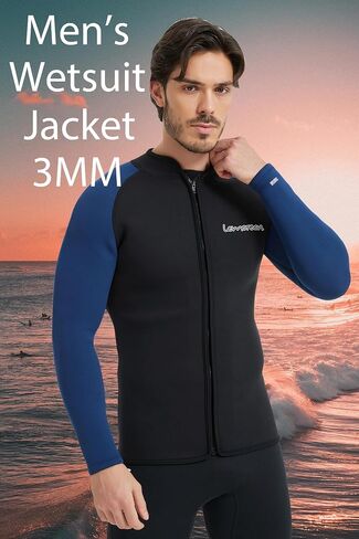 Lemorecn Wetsuit Top Men 3mm and 2mm Wetsuit Jacket Neoprene Long Sleeve for Water Sports in Kuwait
