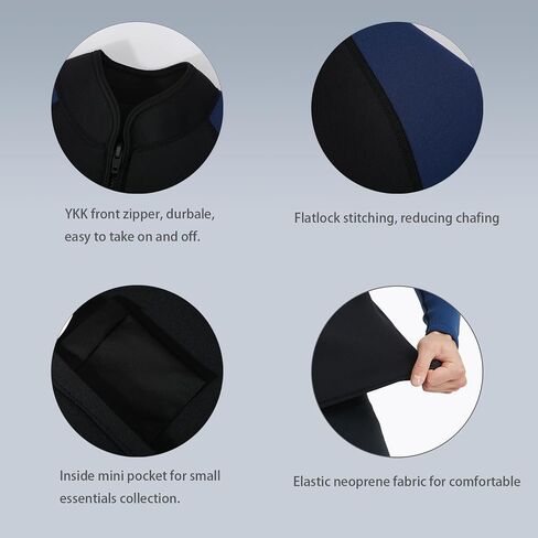 Lemorecn Wetsuit Top Men 3mm and 2mm Wetsuit Jacket Neoprene Long Sleeve for Water Sports in Kuwait